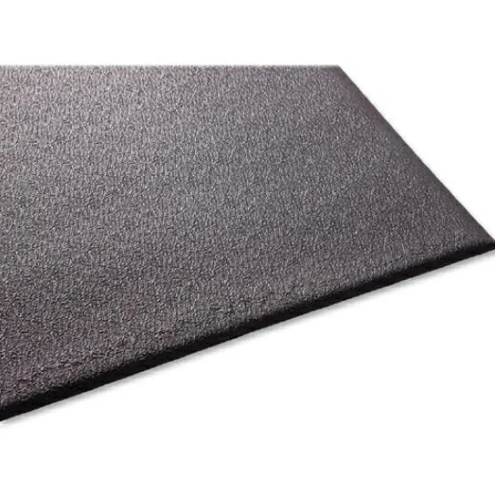Genuine Joe Soft Step Anti-Fatigue Mat, 3' x 10', Black