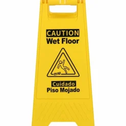 Genuine Joe Universal Graphic Wet Floor Sign - English, Spanish - Print/Message
