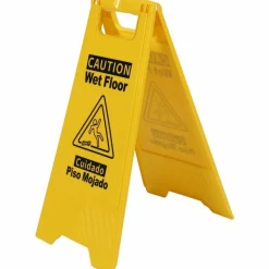 Genuine Joe Universal Graphic Wet Floor Sign - English, Spanish - Print/Message