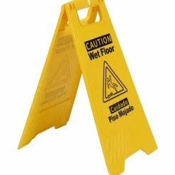 Genuine Joe Universal Graphic Wet Floor Sign - English, Spanish - Print/Message
