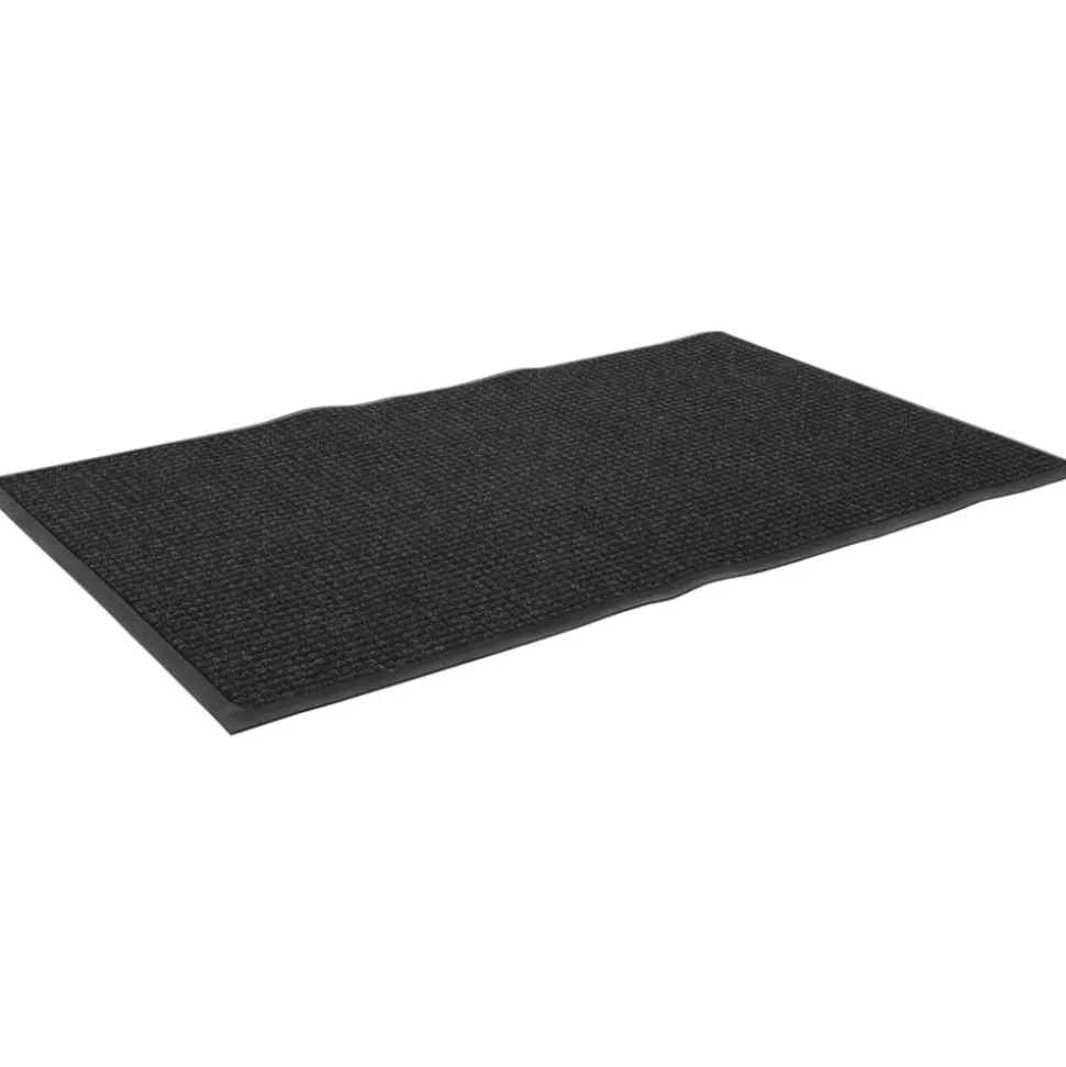 Genuine Joe Waterguard Mat, 3' x 5', Charcoal