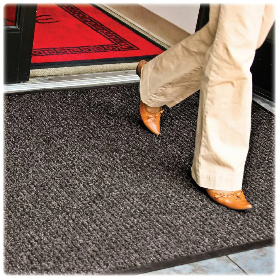 Genuine Joe Waterguard Mat, 3' x 5', Charcoal