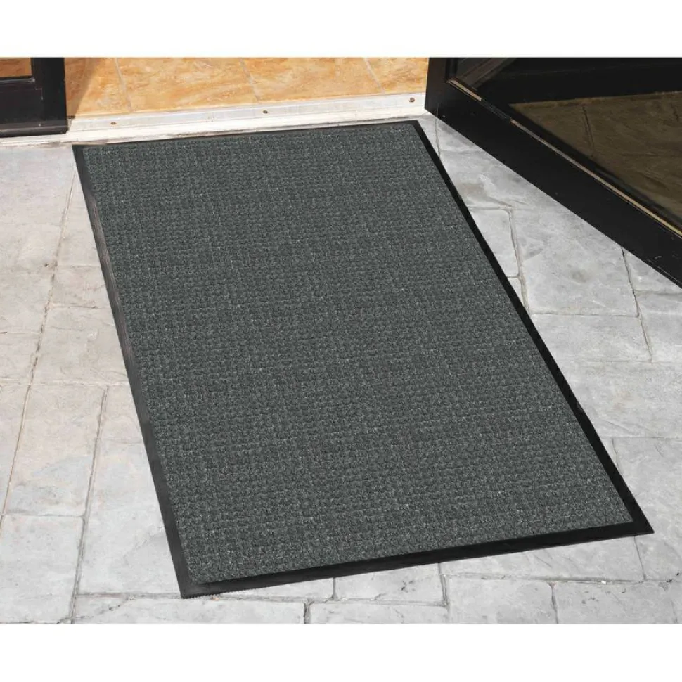 Genuine Joe Waterguard Mat, 4' x 6', Charcoal