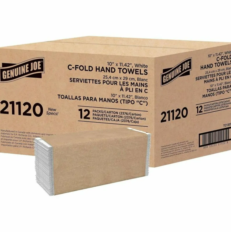 Genuine Joe C-Fold 1-Ply Paper Towels, Pack Of 2400 Sheets