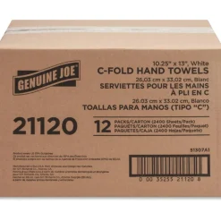 Genuine Joe C-Fold 1-Ply Paper Towels, Pack Of 2400 Sheets