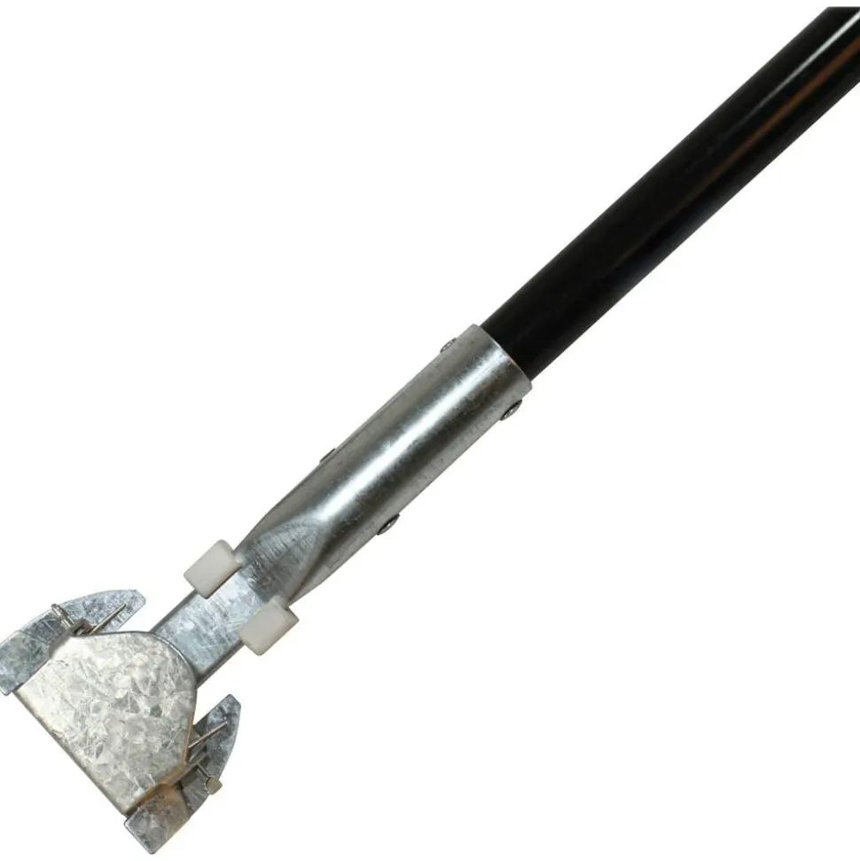 Genuine Joe Clip-on Dust Mop Steel Handle - 60" Length x 1" Diameter - Black - Steel, Vinyl - 1 Each