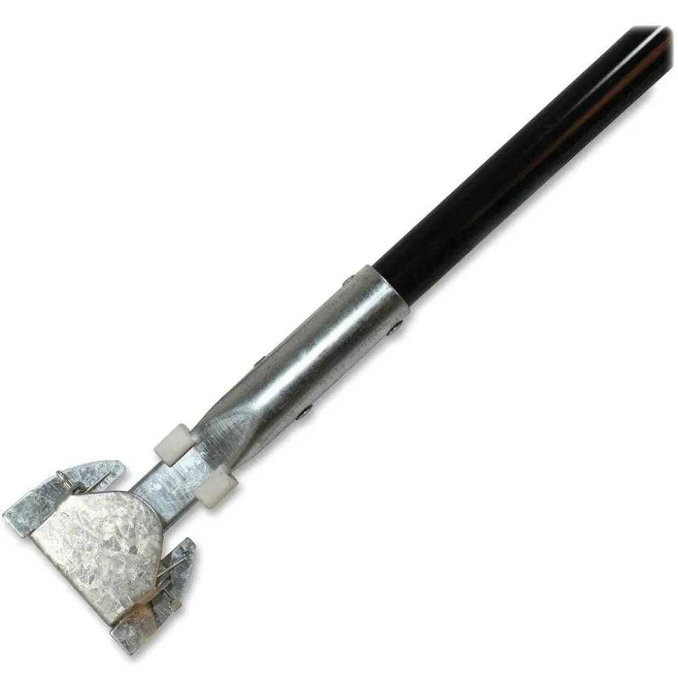 Genuine Joe Clip-on Dust Mop Steel Handle - Black - Vinyl, Steel