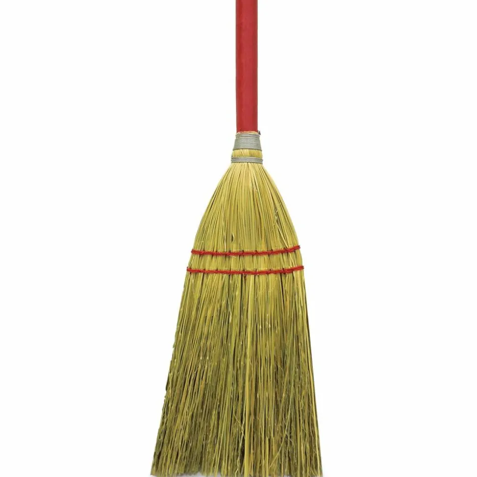 Genuine Joe Corn Fiber Toy Broom - 24"Wood Handle - 12 / Carton