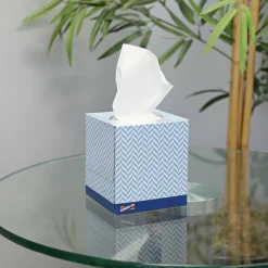 Genuine Joe Cube Box Facial Tissue - 2 Ply - Interfolded - White - 85 / Box - 36 / Carton