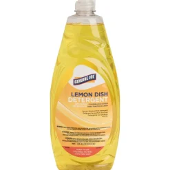 Genuine Joe Dish Detergent - For Pot - Concentrate - 38 fl oz (1.2 quart) - Lemon Scent - Heavy Duty, Durable, Long Lasting, Film-free - Yellow