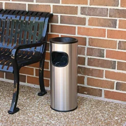 Genuine Joe 3-Gallon Ashtray Receptacle, Silver