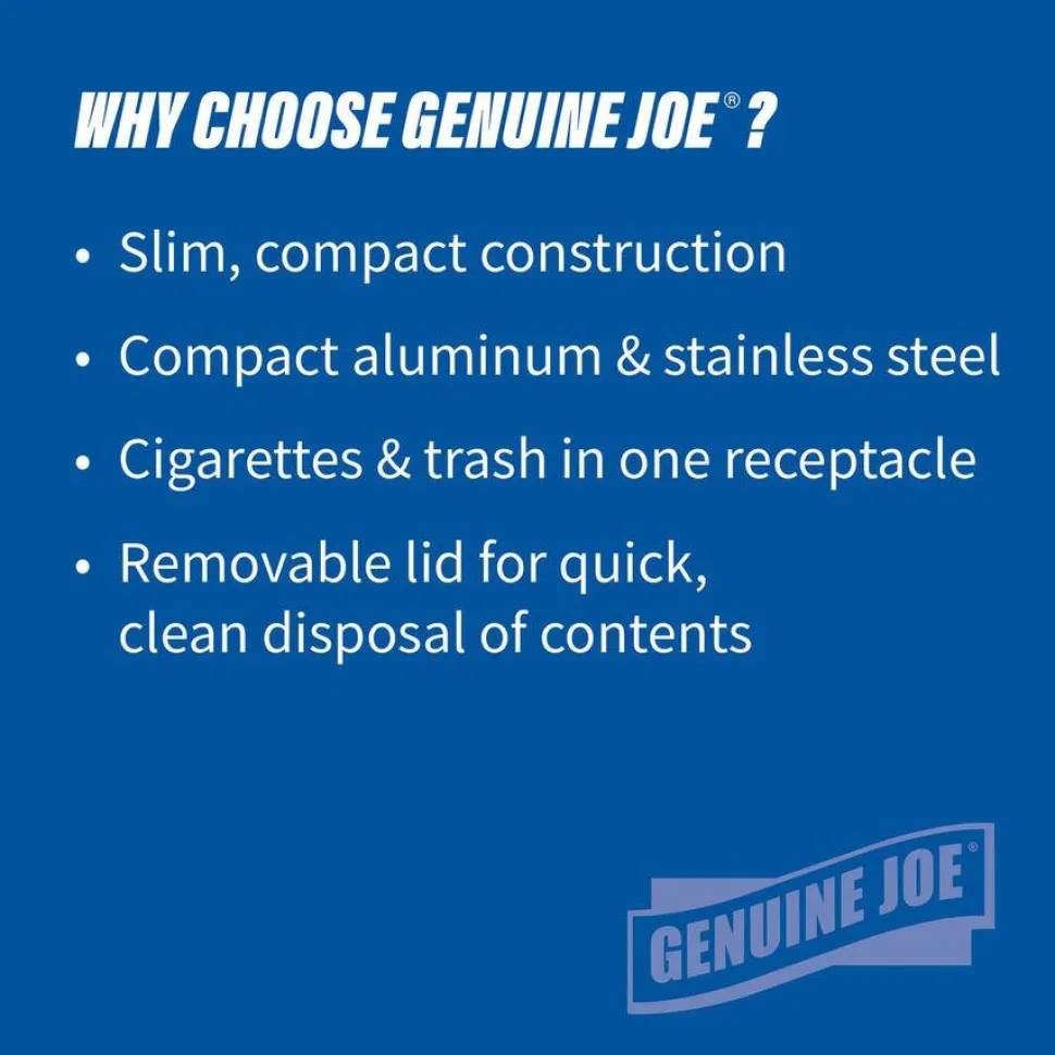 Genuine Joe 3-Gallon Ashtray Receptacle, Silver