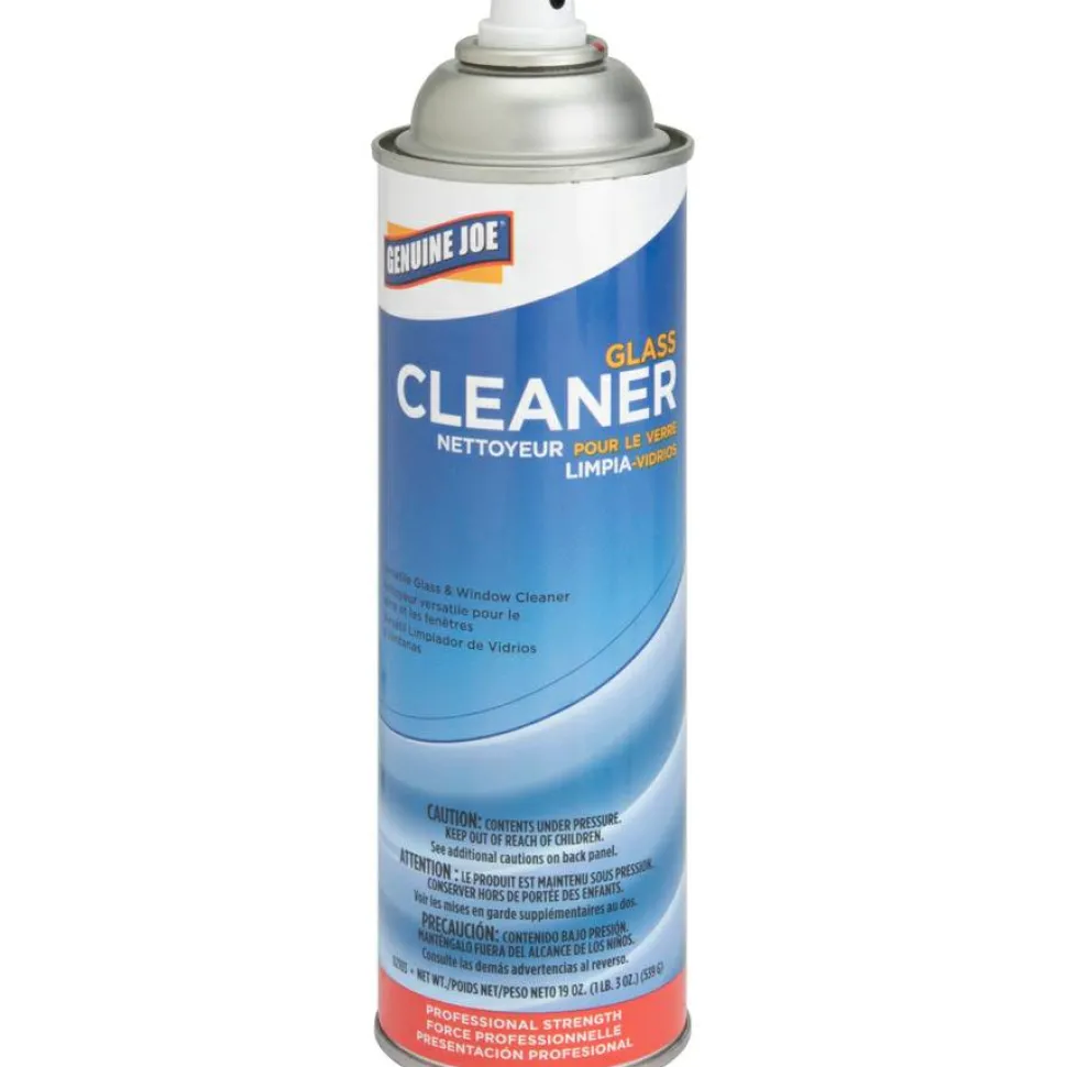 Genuine Joe Glass Cleaner Aerosol Spray, 19 Oz Can