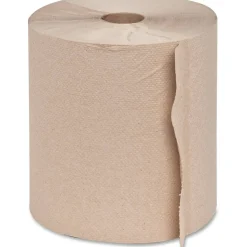 Genuine Joe Hardwound 1-Ply Paper Towels, 800' Per Roll, Brown, Pack Of 6 Rolls