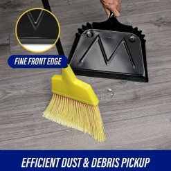 Genuine Joe Heavy-Duty Metal Dustpan - 16" Wide - Steel - Black - 1 Each