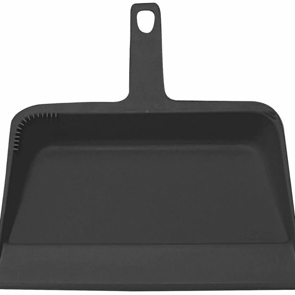 Genuine Joe Heavy-duty Plastic Dust Pan - 12" Wide - Plastic - Black - 12 / Carton
