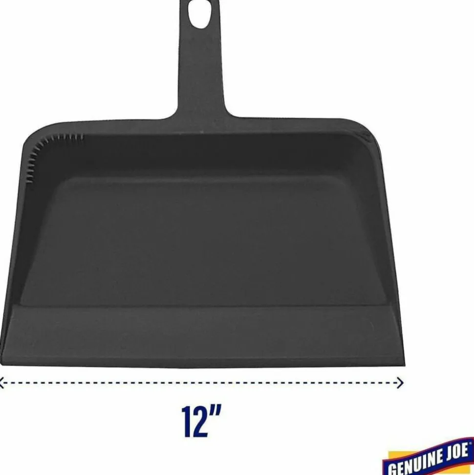 Genuine Joe Heavy-duty Plastic Dust Pan, 12", Black