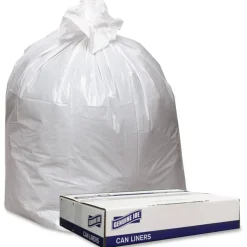 Genuine Joe Heavy-Duty Trash Bags, 33 Gallons, White, 0.9 mil, Box Of 100