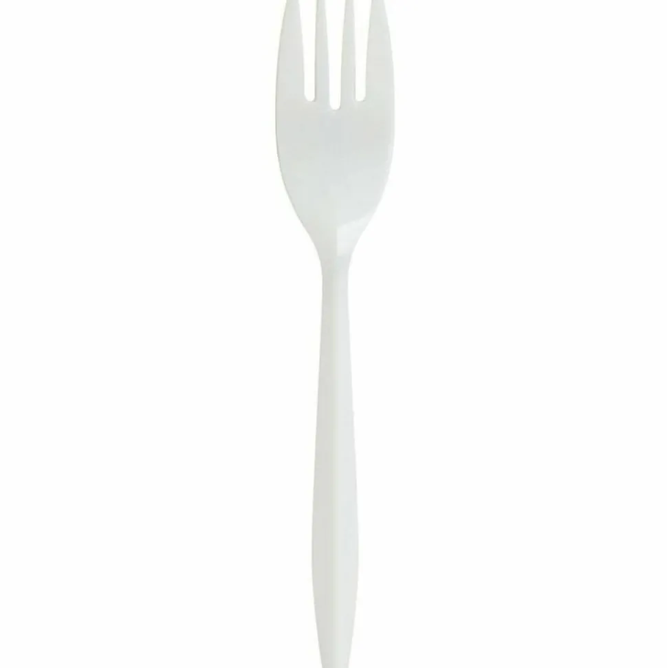 Genuine Joe Heavy/Medium-Weight Polypropylene Forks, White, Box Of 1,000