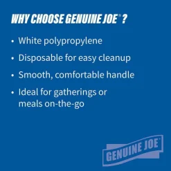 Genuine Joe Heavy/Medium-Weight Polypropylene Forks, White, Box Of 1,000