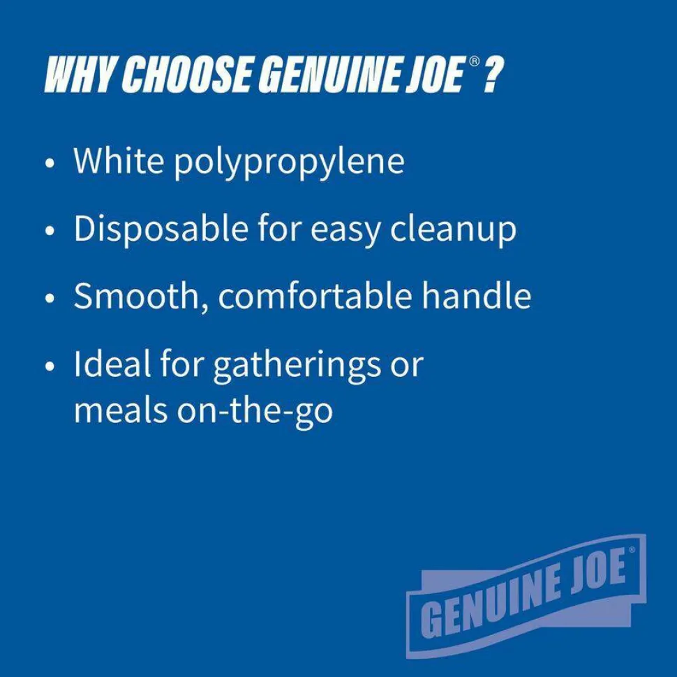 Genuine Joe Heavy/Medium-Weight Polypropylene Forks, White, Box Of 1,000
