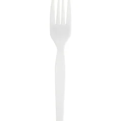 Genuine Joe Heavyweight Disposable Forks - 1 Piece(s) - Fork - 1 x Fork - Disposable - White - 1000/Carton