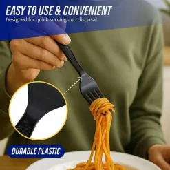Genuine Joe Heavyweight Fork - 1 Piece(s) - Fork - 1 x Fork - Disposable - Textured - Black - 1000/Carton