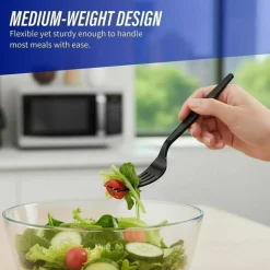 Genuine Joe Heavyweight Fork - 1 Piece(s) - Fork - 1 x Fork - Disposable - Textured - Black - 1000/Carton