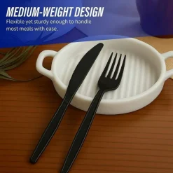 Genuine Joe Heavyweight Knife - 1 Piece(s) - Knife - 1 x Knife - Disposable - Textured - Black - 1000/Carton