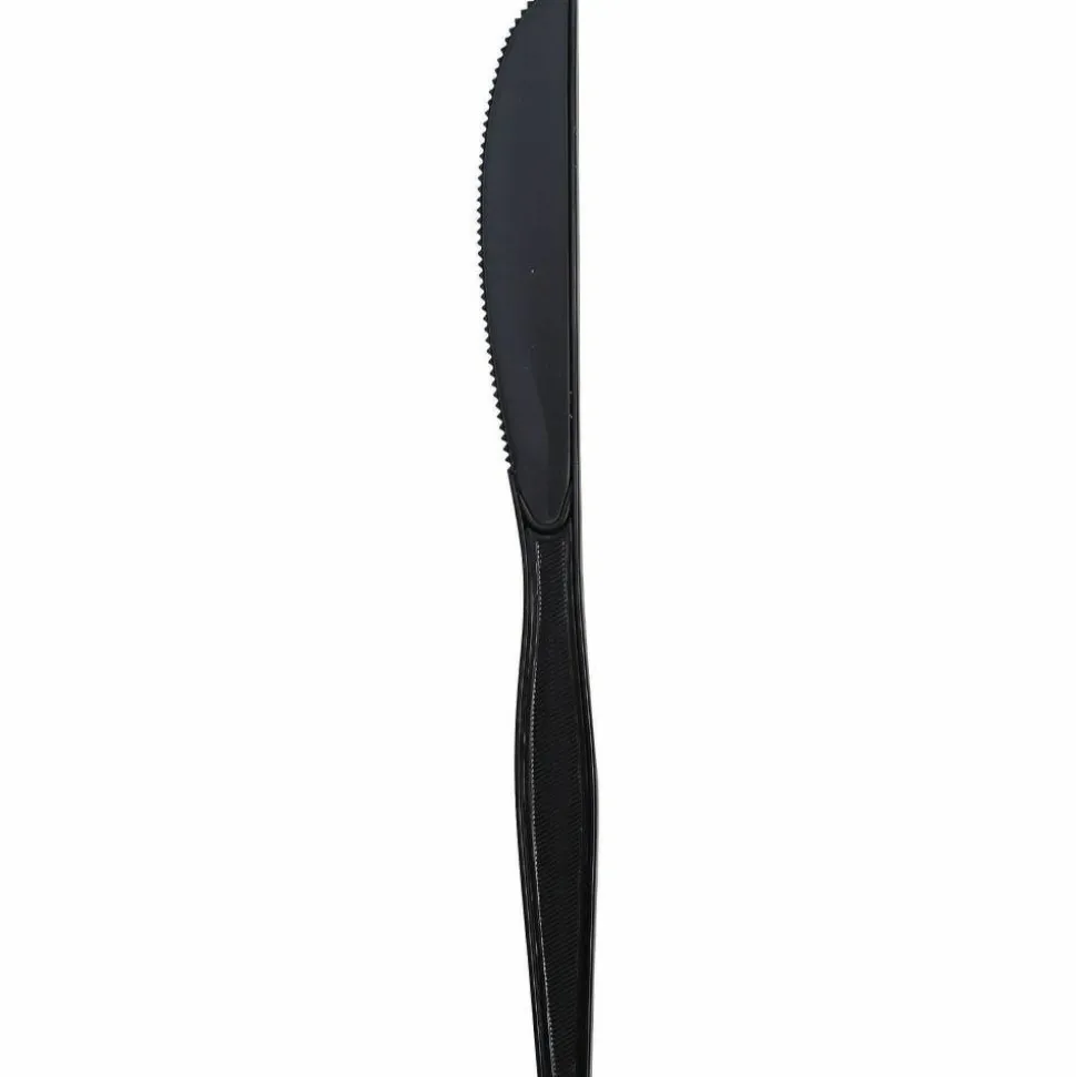 Genuine Joe Heavyweight Knife - 1 Piece(s) - Knife - 1 x Knife - Disposable - Textured - Black - 1000/Carton
