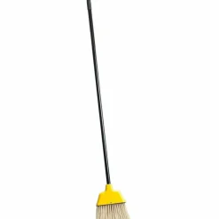 Genuine Joe High-Performance Angled Broom, 9", Yellow