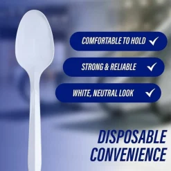 Genuine Joe Individually Wrapped Spoon - 1 Piece(s) - Spoon - 1 x Spoon - Disposable - White - 1000/Carton