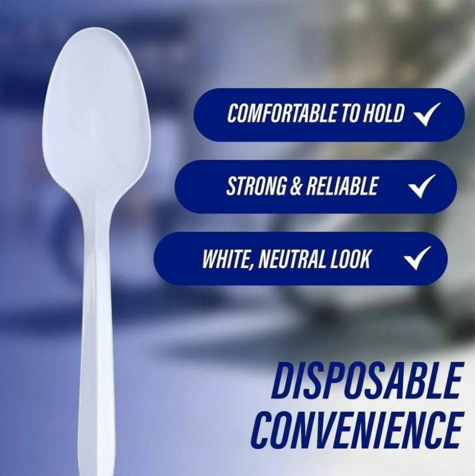 Genuine Joe Individually Wrapped Spoon - 1 Piece(s) - Spoon - 1 x Spoon - Disposable - White - 1000/Carton