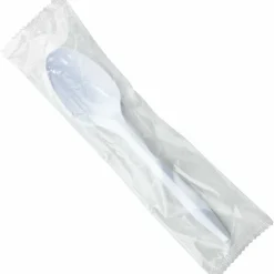 Genuine Joe Individually Wrapped Spoon - 1 Piece(s) - Spoon - 1 x Spoon - Disposable - White - 1000/Carton