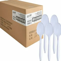 Genuine Joe Individually Wrapped Spoon - 1 Piece(s) - Spoon - 1 x Spoon - Disposable - White - 1000/Carton