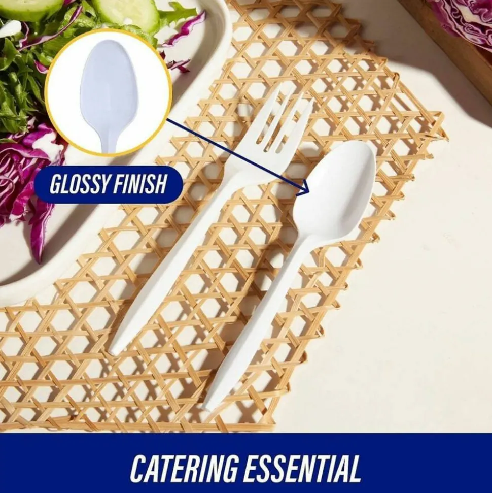 Genuine Joe Individually Wrapped Spoon - 1 Piece(s) - Spoon - 1 x Spoon - Disposable - White - 1000/Carton