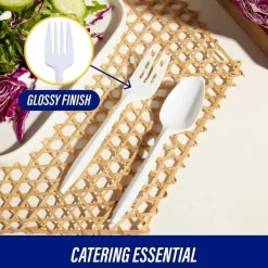 Genuine Joe Individually Wrapped Fork - 1 Piece(s) - Fork - 1 x Fork - Disposable - White - 1000/Carton