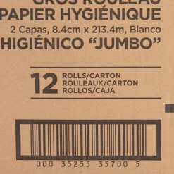 Genuine Joe Jumbo Jr Dispenser Bath Tissue Roll - 2 Ply - 3.30