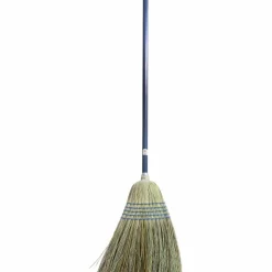 Genuine Joe Light-Duty Broom - Corn Fiber Bristle - Lacquered Wood Handle - Natural - 1 Each