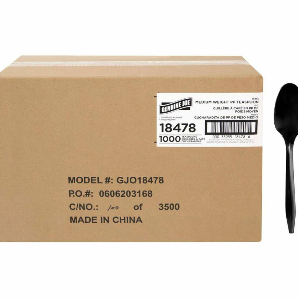 Genuine Joe Medium-weight Individually Wrapped Teaspoons