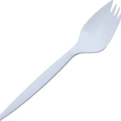 Genuine Joe Medium-Weight Spork - 1 Piece(s) - Spork - 1 x Spork - Disposable - Polypropylene - White - 1000/Carton