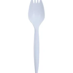 Genuine Joe Medium-Weight Spork - 1 Piece(s) - Spork - 1 x Spork - Disposable - Polypropylene - White - 1000/Carton