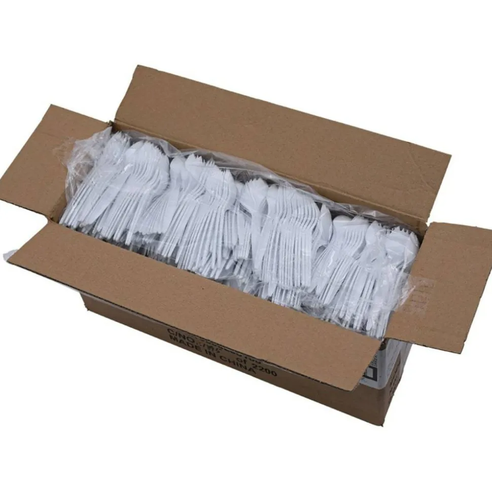 Genuine Joe Medium-Weight Spork - 1 Piece(s) - Spork - 1 x Spork - Disposable - Polypropylene - White - 1000/Carton