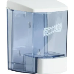 Genuine Joe 30 oz Soap Dispenser - Manual - 30 fl oz Capacity - See-through Tank, Water Resistant, Soft Push - 1Each