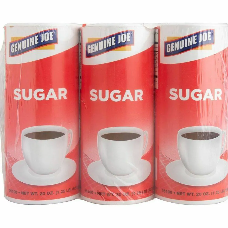 Genuine Joe 20 oz. Sugar Canister - Canister - 1.2 lb (20 oz) - Natural Sweetener - 24/Carton
