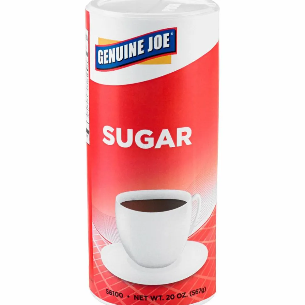Genuine Joe 20 oz. Sugar Canister - Canister - 1.2 lb (20 oz) - Natural Sweetener - 24/Carton