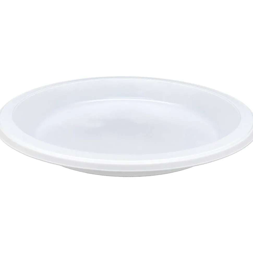 Genuine Joe 10 1/4" Plastic Plates, White, Pack Of 125