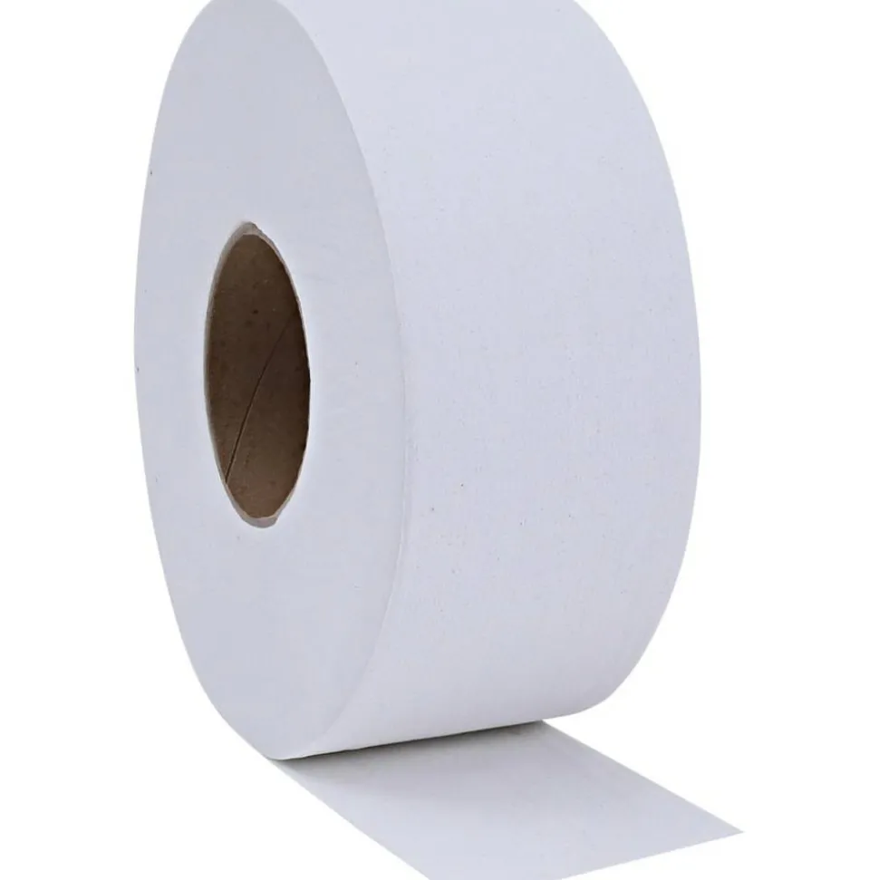 Genuine Joe 2-Ply Embossed Jumbo Roll Toilet Paper, 1000 Sheets Per Roll, Pack Of 8 Rolls