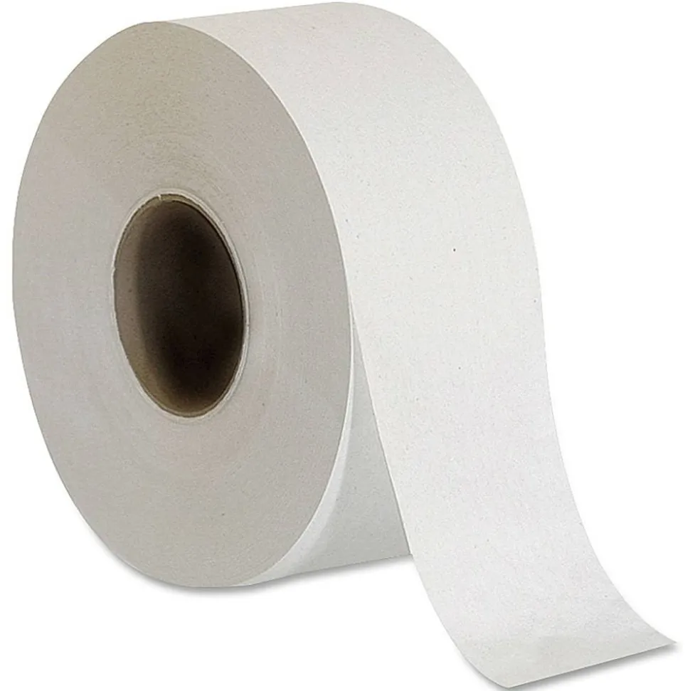 Genuine Joe 2-Ply Embossed Jumbo Roll Toilet Paper, 1000 Sheets Per Roll, Pack Of 8 Rolls