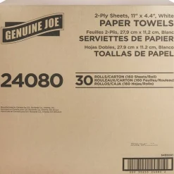 Genuine Joe 2-Ply Household Paper Towels, 100% Recycled, 80 Sheets Per Roll, Pack Of 30 Rolls